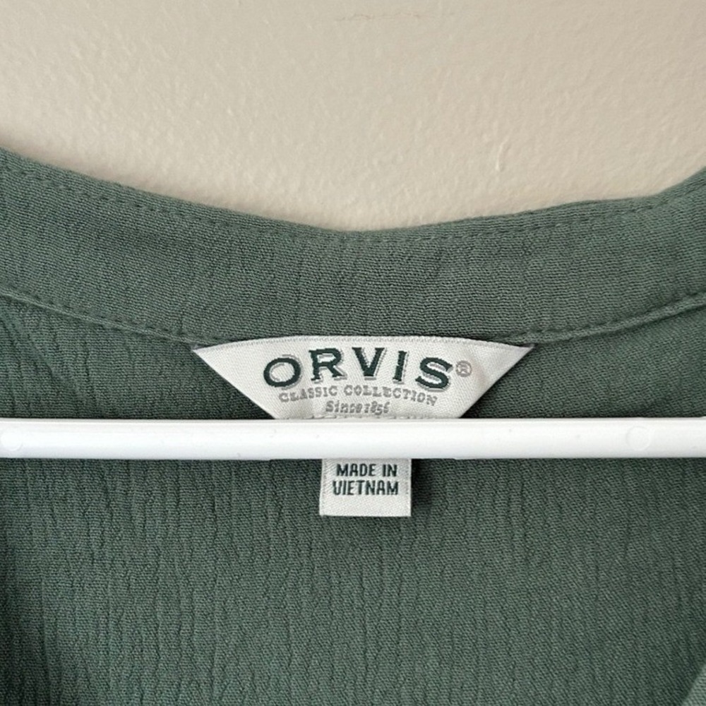 Orvis Classic Collection Green Button Down Top  Utility Gorpcore Goblincore - Picture 4 of 7